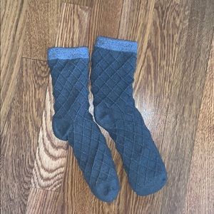 Gray fuzzy cabin socks